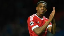 Martial, durante un partido del Manchester United