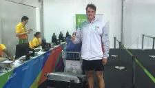 Yanic Gentry a su arribo a la Villa Olímpica