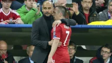 Guardiola y Ribery en un partido del Bayern Munich