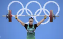 Luz Acosta, durante su prueba en Londres 2012