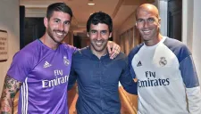 Sergio Ramos, Raúl González y Zinedine Zidane en Nueva York