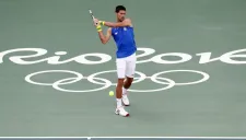Novak Djkovic, durante un entrenamineto en Río 2016