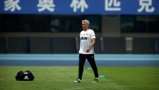 José Mourinho en un entrenamiento de Manchester United