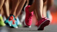 La marchista Guadalupe González realiza una pisada pronador en Río 2016