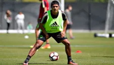 Cándido Ramírez durante el entrenamiento de la selección nacional de México