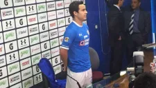 Cubo Torres durante su presentación con Cruz Azul