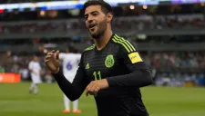 Carlos Vela celebra su gol contra El Salvador en 2015