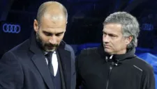 Guardiola y Mourinho después de un encuentro