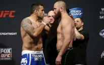 Fabricio Werdum y Travis Browne en el careo anterior al combate