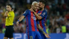 Neymar festeja su tanto contra Celtic en Champions