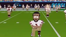 Colin Kaepernick se arrodilla para escuchar el himno