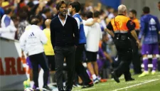 Quique Sánchez, entrenador de Espanyol, durante el juego frente a Real Madrid por la J4