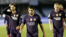 Luis Suárez cabizbajo después del partido contra el Celta