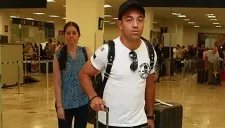 Fabián durante su llegada a la Ciudad de México