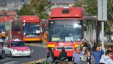 Camión del metrobús en la Ciudad de México