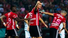 Caraglio celebra el gol del triunfo contra Jaguares