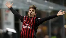 Locatelli celebra el gol del triunfo del Milan