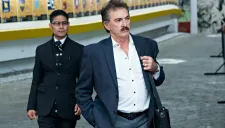 La Volpe, en su llegada al Estadio Azteca