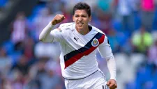 Ángel Zaldívar celebra una anotación frente al Puebla en el A2016