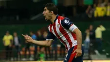 Jair Pereira festeja durante el partido de Semifinales de la Copa MX