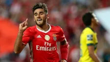 Salvio celebra un gol del Benfica