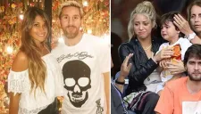 Antonella en foto con Messi y Shakira, con su hijo