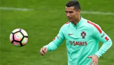 Cristiano Ronaldo en un entrenamiento con la selección de Portugal