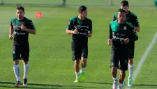 Chuleta y Rabello, en un entrenamiento con Santos Laguna