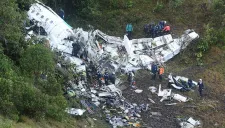 Avión del Chape tras desplomarse