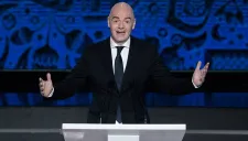 Gianni Infantino durante un evento rumbo a Rusia 2018