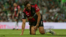 Andrés Andrade, se lamenta en encuentro contra Santos Laguna