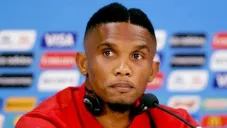 Samuel Eto'o durante una conferencia de prensa