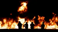 Fuego generado por la explosión de un ducto en Tlahuelilpan