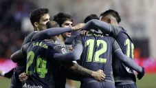 Real Sociedad festejando el gol del empate