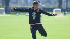 Insaurralde, durante entrenamiento del América