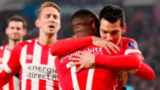 Chucky Lozano celebra una anotación ante el Groningen