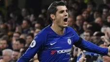 Álvaro Morata festeja un gol con el Chelsea