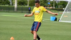 Benedetti, en un entrenamiento con Colombia