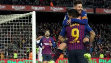 Messi festeja gol con Bracelona en Copa del Rey