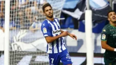 Rubén Sobrino durante un partido con Alavés