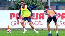 Layún, en un entrenamiento durante su paso con el Villarreal