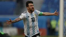 Lionel Messi durante un partido con Argentina