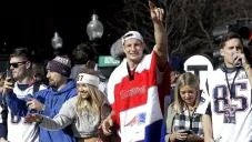 Rob Gronkowski durante el desfile de los Patriots