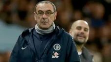 Maurizio Sarri en el partido contra el City