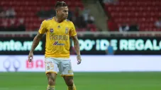 Vargas, durante juego contra Chivas