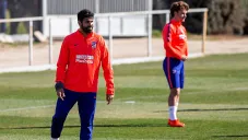 Diego Costa, durante entrenamiento de Atlético de Madrid
