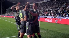 Real Sociedad festejando un gol ante el Leganés