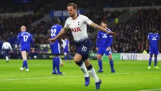 Kane celebra una anotación en la Premier League