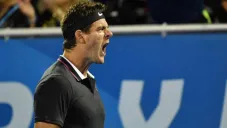Del Potro grita tras un tiro ganador