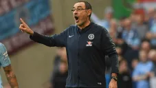 Sarri discutiendo con Kepa